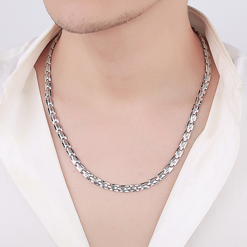 项链雅宝福铂金pt950男士骑士白金个性霸气男款颈饰