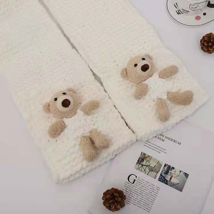 抖音同款小熊围巾口袋熊手工编织diy自制材料毛线