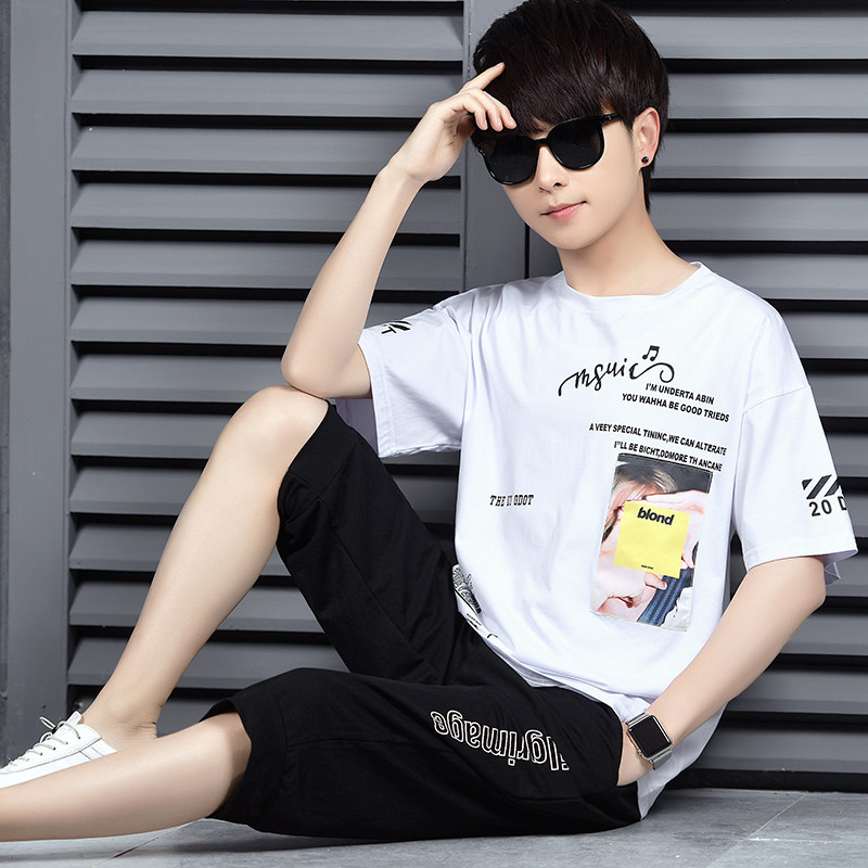 夏季男孩夏装大童短袖帅气中学生12-15岁t恤