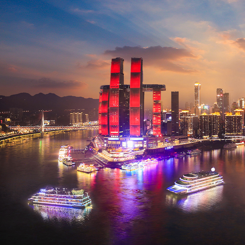 【重庆夜景】两江游轮夜游桥都长江洪崖洞来福士朝天门旅游船票