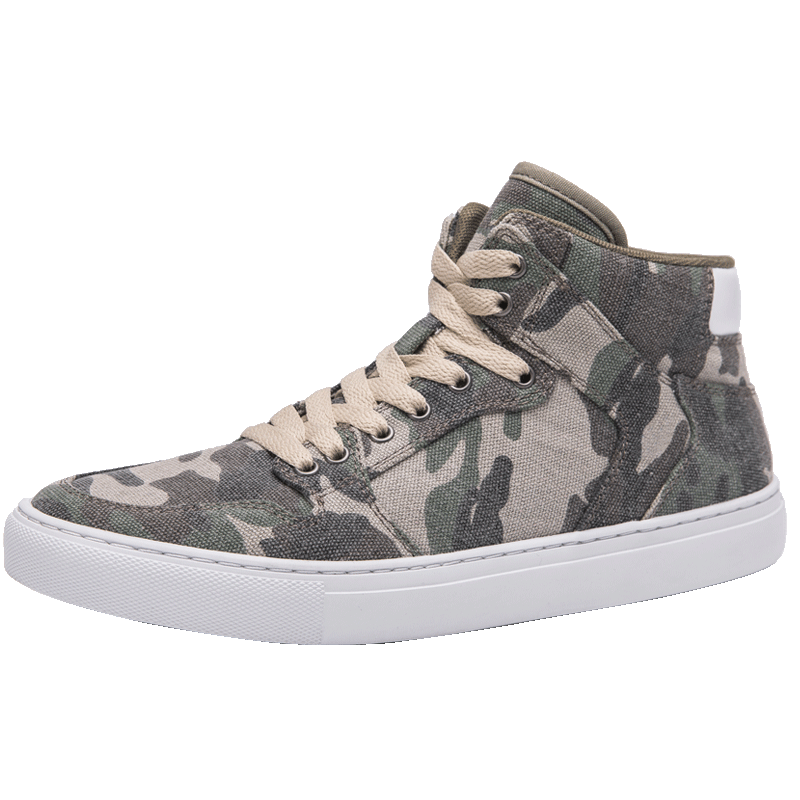 森马高帮鞋秋冬季2021新款韩版潮流学生迷彩高邦高帮鞋