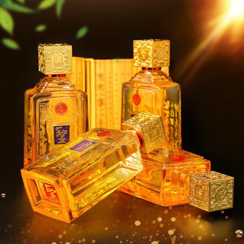 中酒网 五粮液股份圣酒琥珀金 浓香型白酒 52度 500ml*4瓶礼盒装