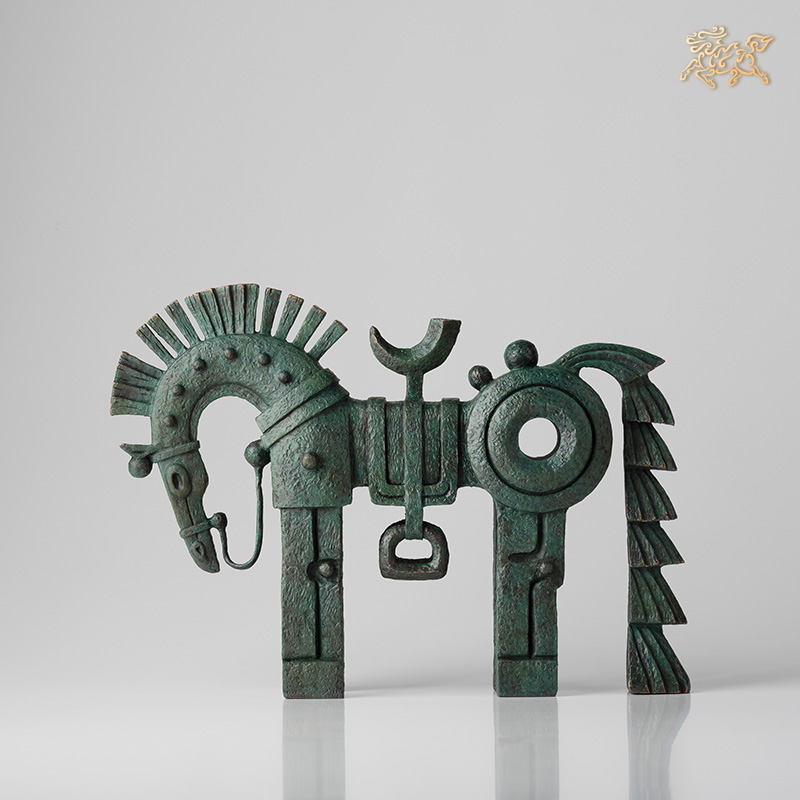 韩美林雕塑生肖铜马图片
