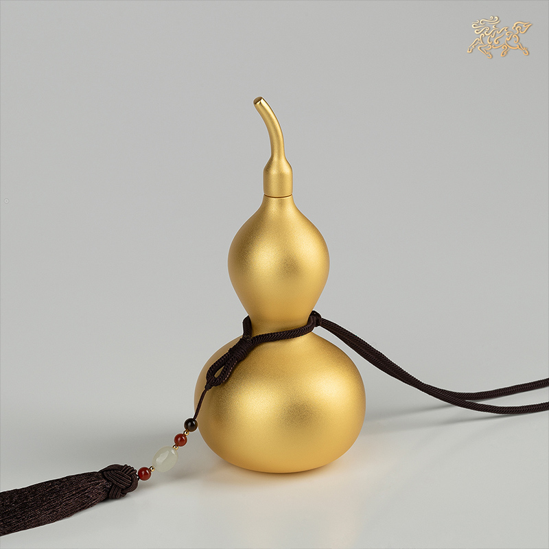 铜师傅 全铜摆件《18厘米真金鎏镀铜葫芦》 铜工艺品