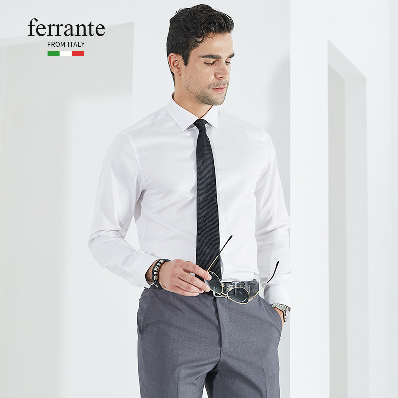ferrante兰特新品男士时尚休闲纯色长袖衬衫8042-80衬衫