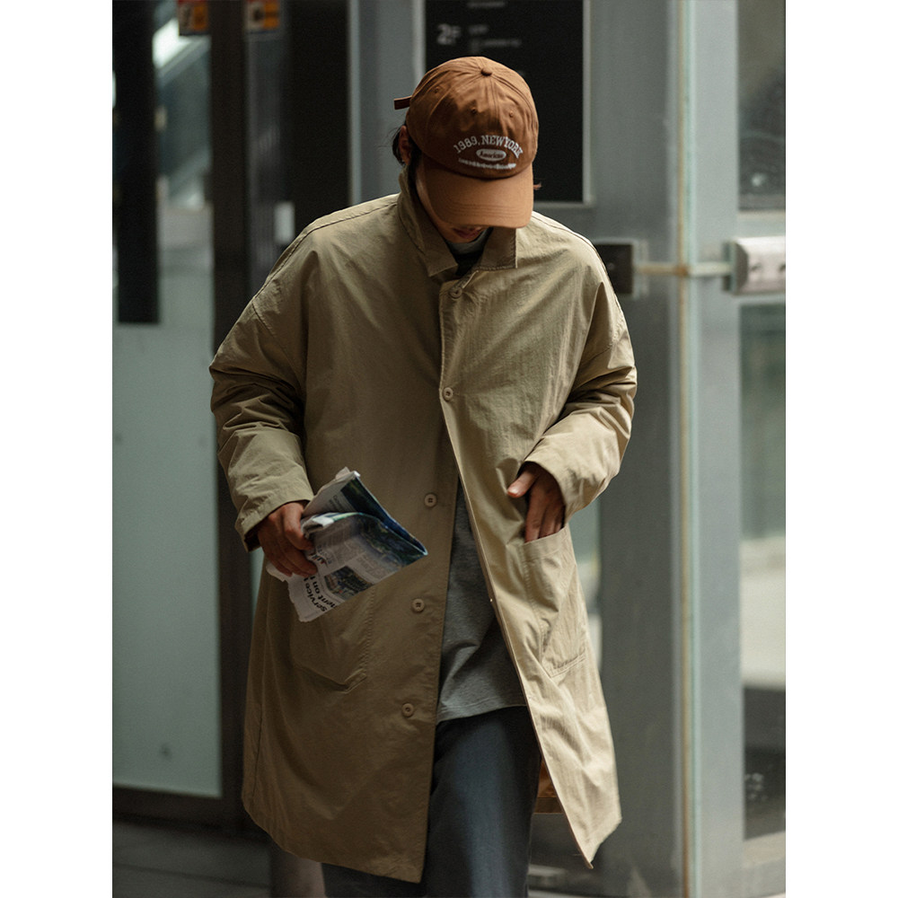 noears卡其户外巴尔玛肯风衣薄款抗皱尼龙外套风衣