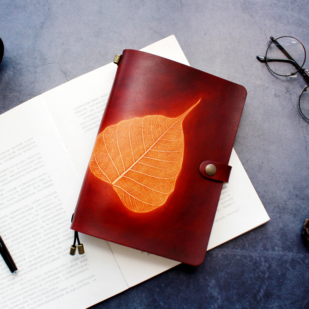 如玮佛系手工牛皮记事本复古真皮日记本日式帐本笔记本