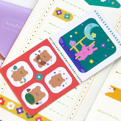 泫雅幽灵手账贴纸套装rollypolly系列少女可爱卡通人物搞怪复古有趣