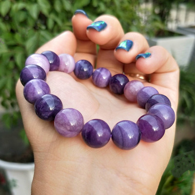 心灵面包天然紫苏萤石苏纪舒俱来伴生之力手链串浅深眉心顶轮冥想