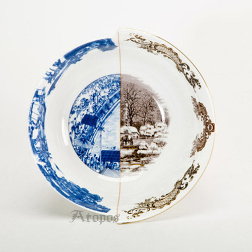 意大利seletti中西合璧创意骨瓷汤碗陶瓷餐具饭碗沙拉碗