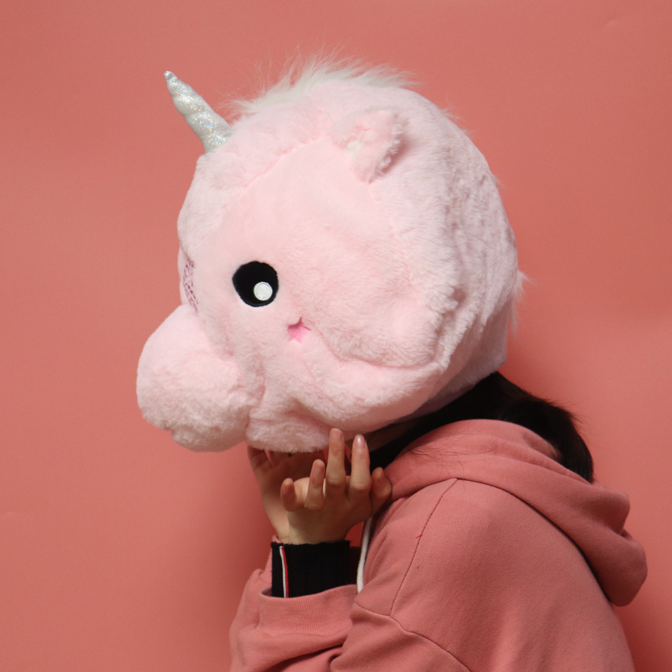 包围独角兽帽子头套ins可爱卡通搞怪少女粉色帽子