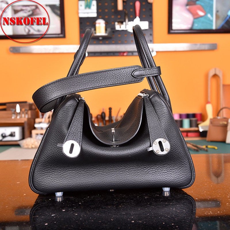 琳迪黑色医生蜜蜡手缝手工林迪女包牛皮tc通用款女包