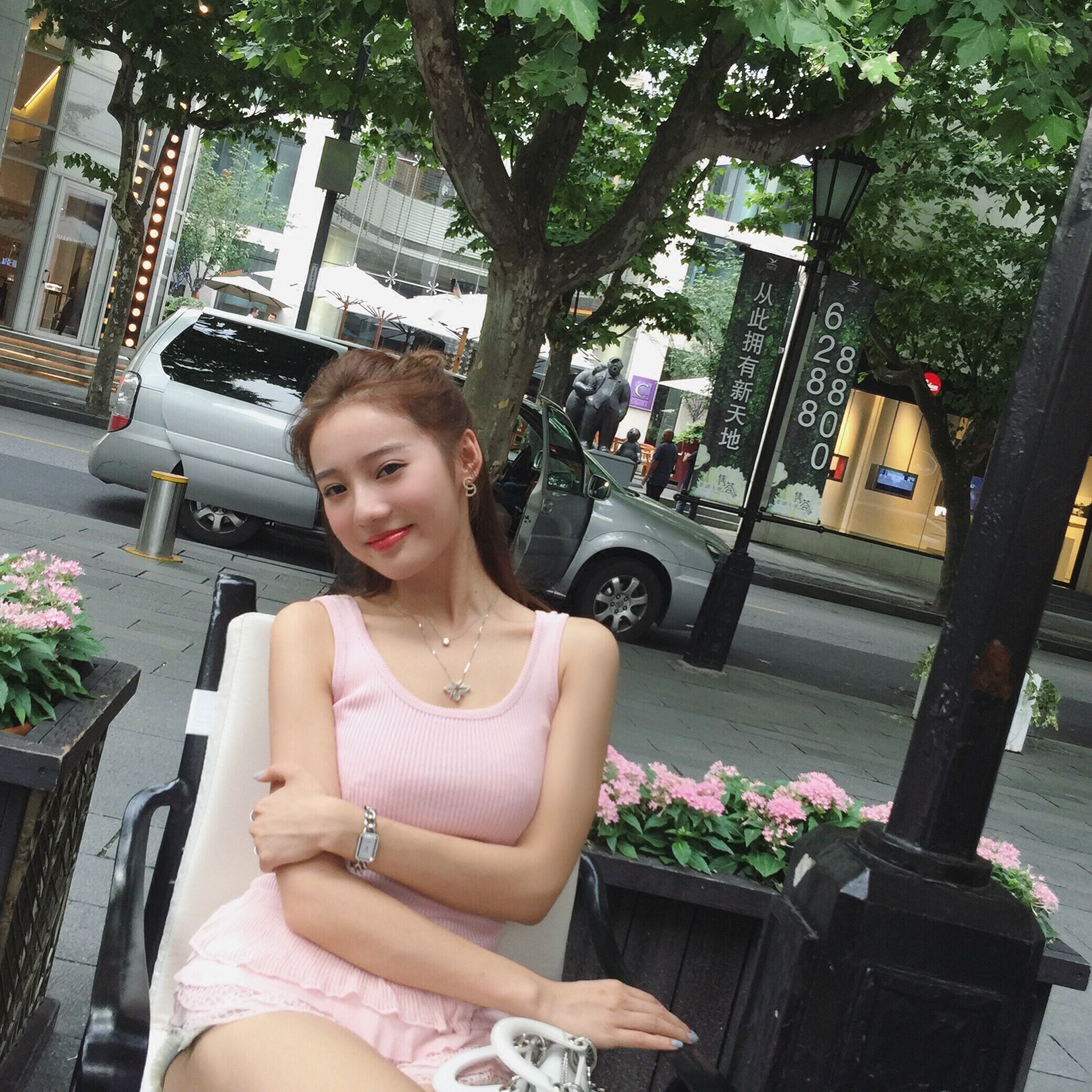 美美的夏夏2色针织花边吊带背心女夏外穿蓬蓬裙摆背心吊带