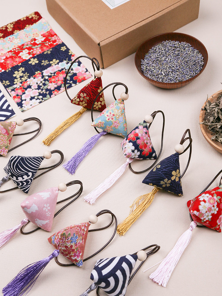 驱蚊香包香囊diy材料包汽车卧室薰衣草随身安神手工刺绣小香包