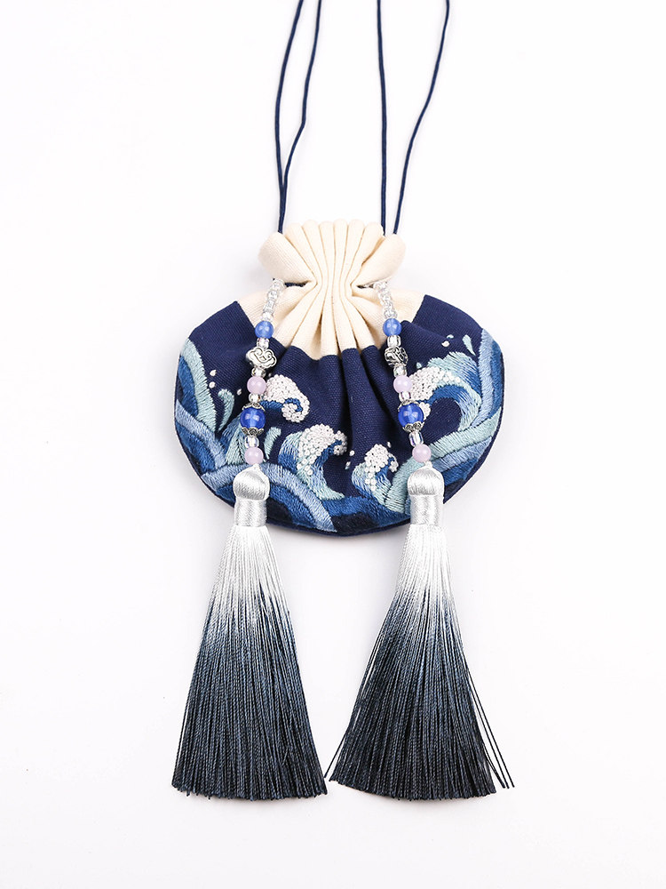 刺绣diy初学自己绣汉服古风绣花香囊包袋挂件手工刺绣荷包材料包