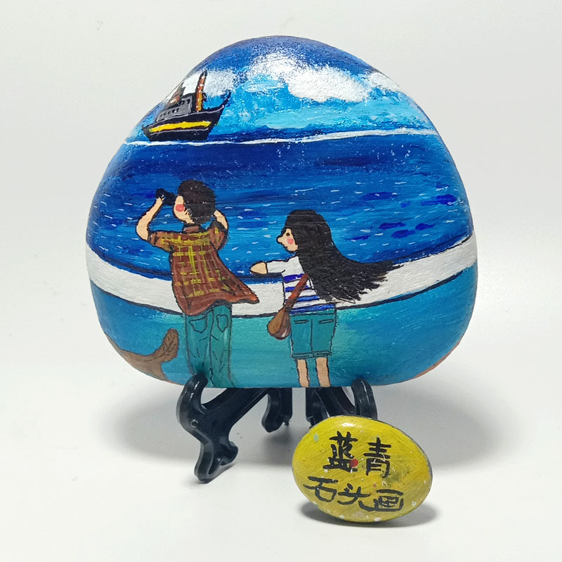 孔雀孔雀石石头画定制成品diy居家居家装饰装饰画手绘现代装饰画