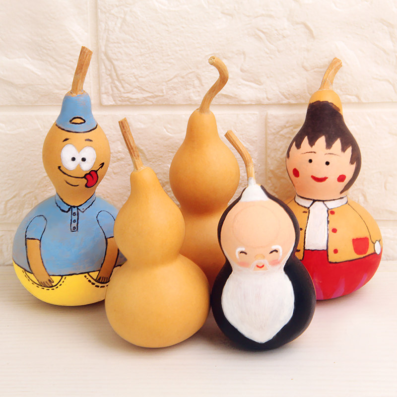 创意天然葫芦儿童手工diy美术制作材料幼儿白模填色