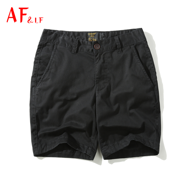 AF＆LF夏季新款纯棉休闲短裤直筒三四分裤大裤衩马裤潮热裤