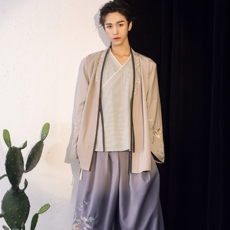 日常短跨长袴改良开衫女装男女常服一木汉风汉服