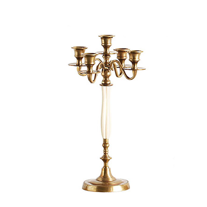 欧式烛台美式复古古典奢华摆件餐桌五头蜡烛烛台