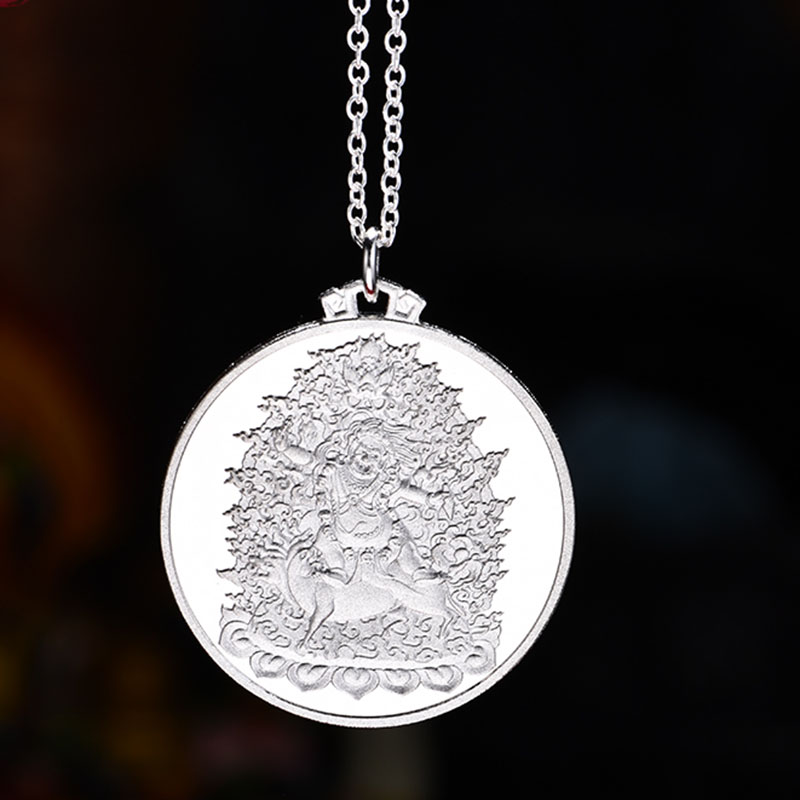 藏传密宗忿怒莲师金刚铠甲咒牌s925银铜镀银其他diy饰品配件