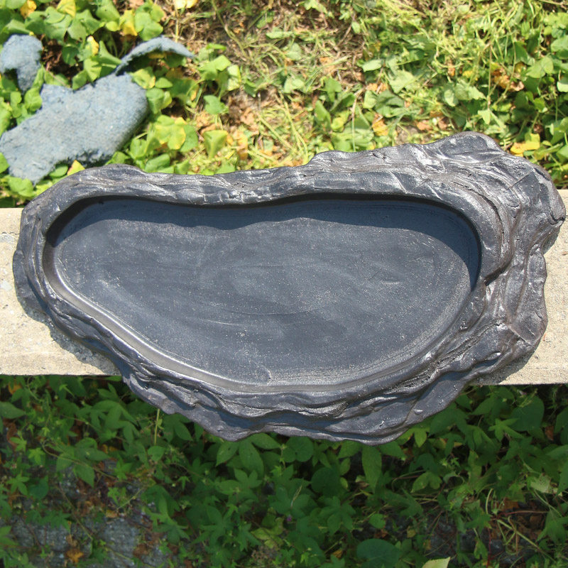 紫砂花盆无孔盆景手工鞍马石浅盆浅盆造景水盆花盆