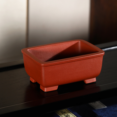 紫砂长方形尹恒兵手工名家盆觅陶乡马槽桌面盆栽原矿花盆 原价128元