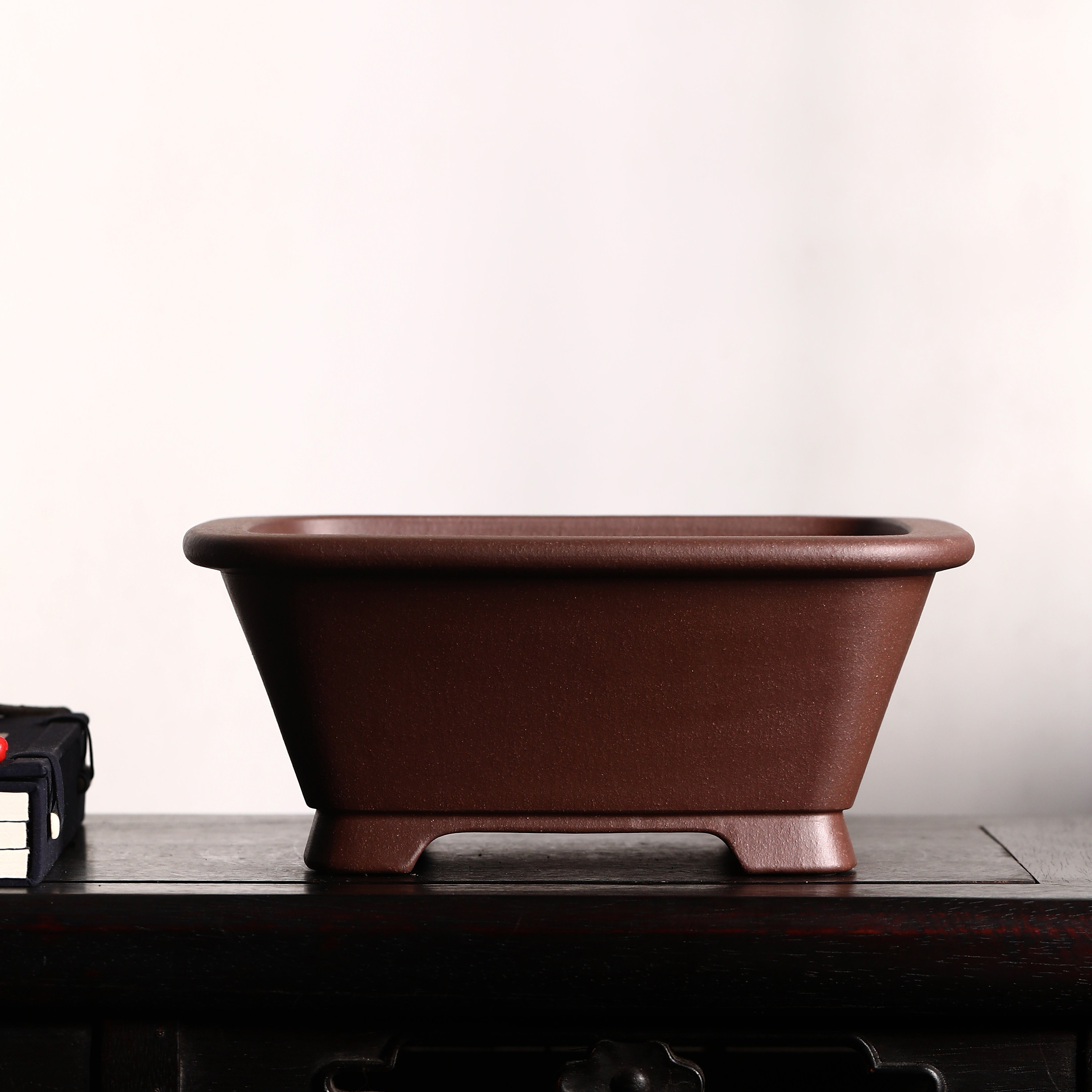 紫砂花盆陶瓷盆景正方形专业四方盆中号纯紫泥花盆