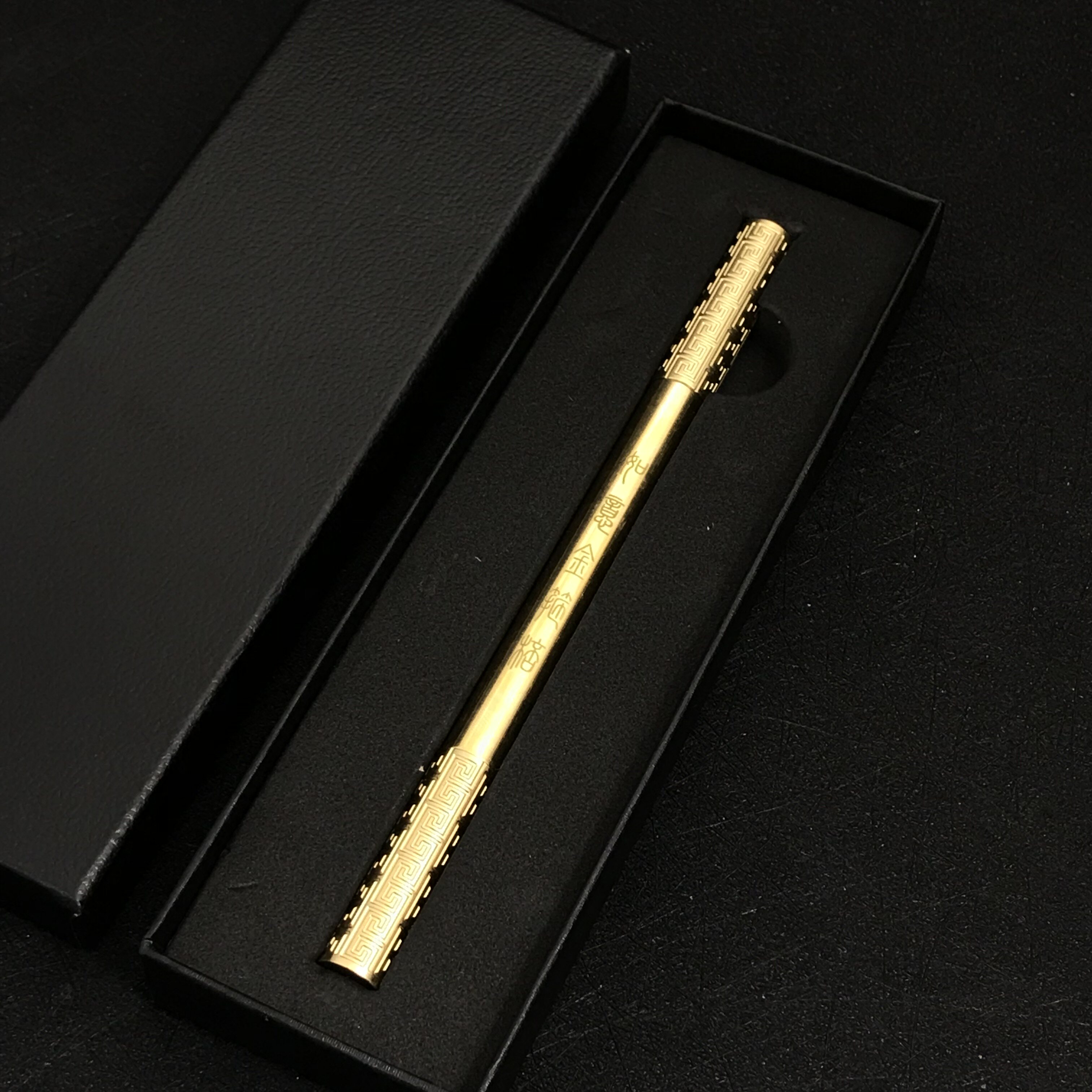 金箍棒铜笔创意中性签字笔商务高档黄铜金属学生水笔个性刻字定制