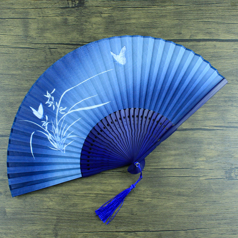 中国国风古风扇子折扇女式复古古典绢丝丝绸扇子