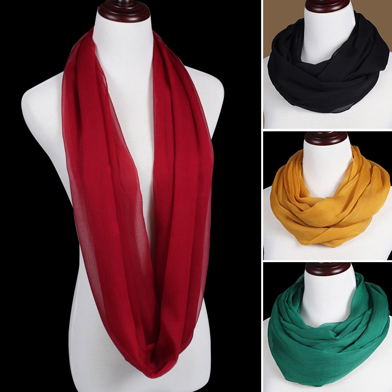 时尚百搭真丝小围巾女