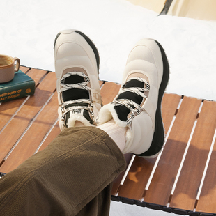 361度男鞋运动鞋雪地靴2025年冬季新款361度男加毛运动时尚鞋