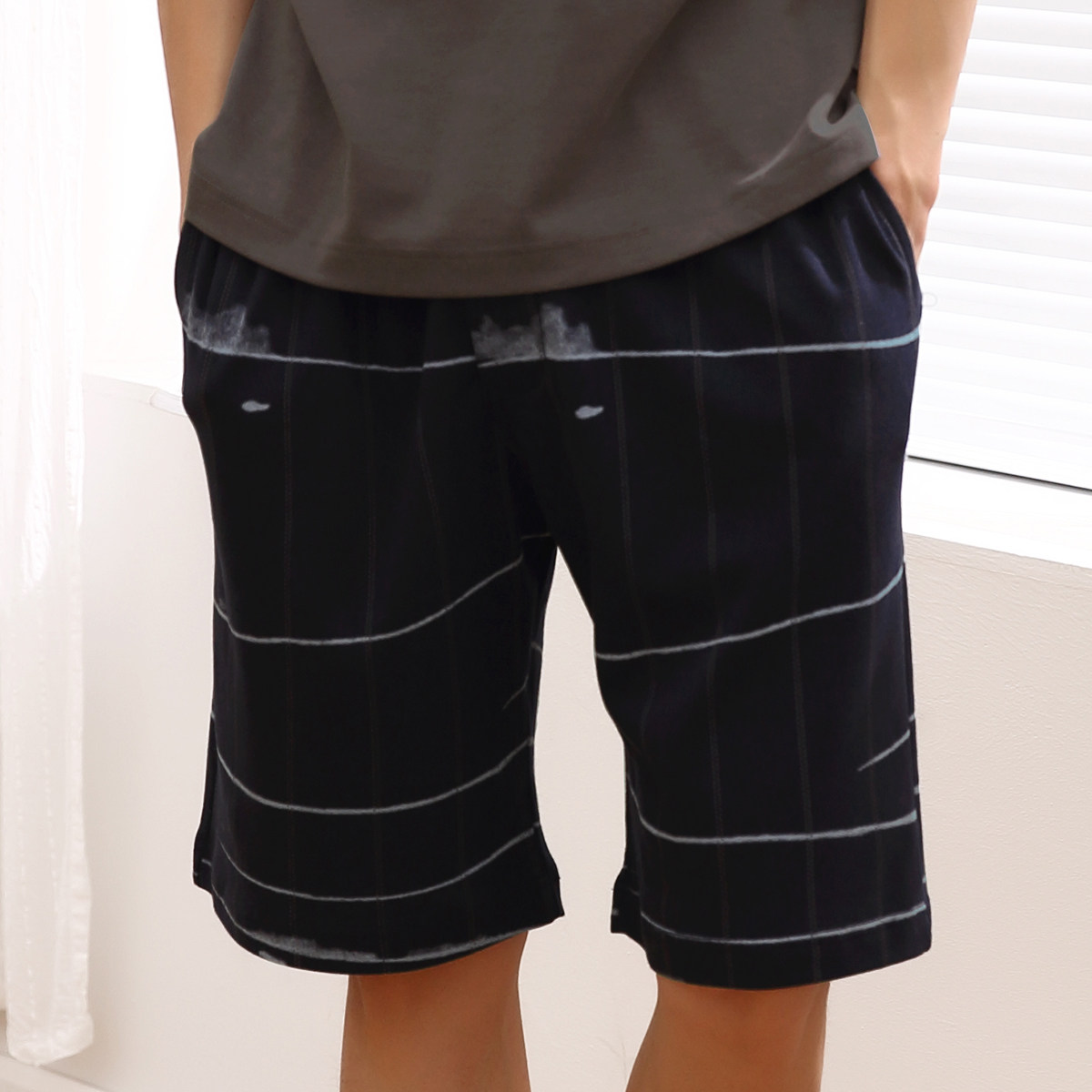 多俏美男士睡裤夏季短裤纯棉薄款空调夏天男款睡裤