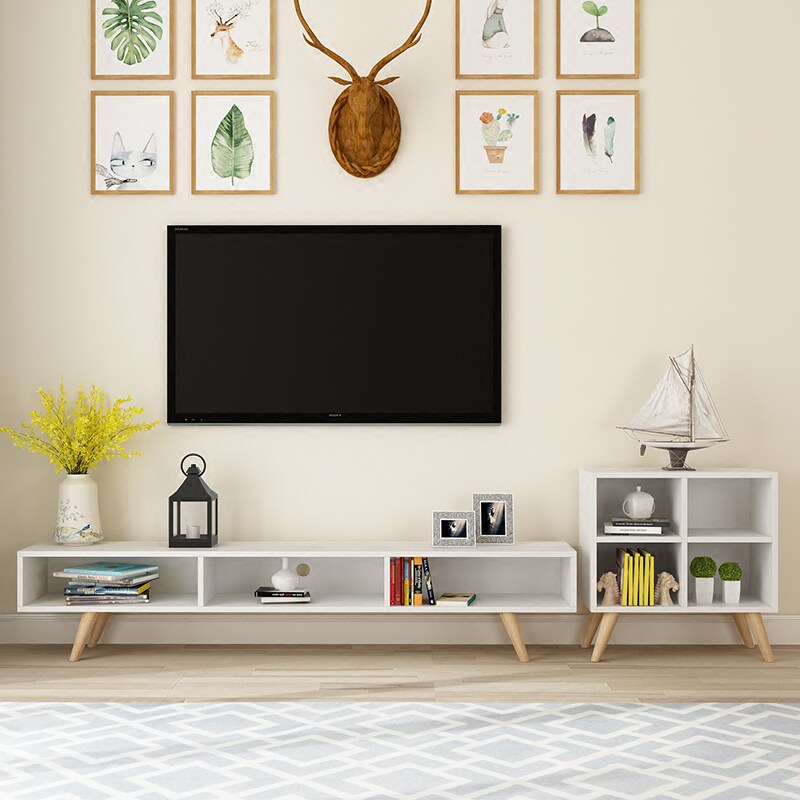 北欧电视柜实木脚现代简约小户型电视柜组合柜客厅组装卧室定制