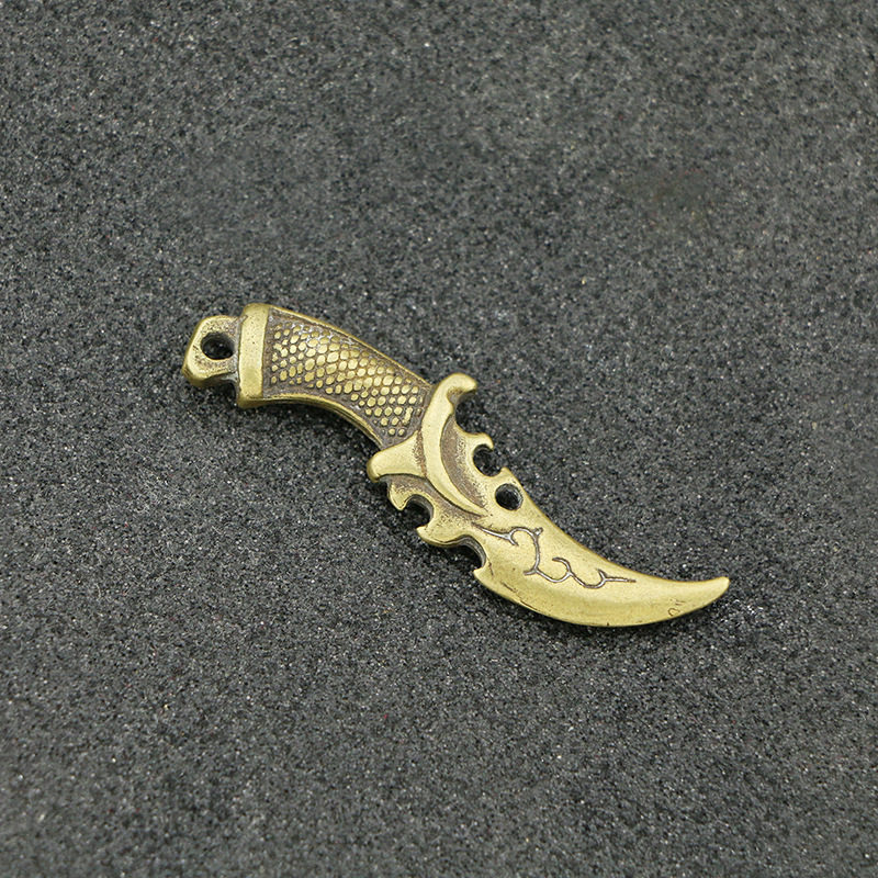 黄铜复古匕首钥匙扣挂件迷你弯刀挂坠个性钥匙钥匙扣