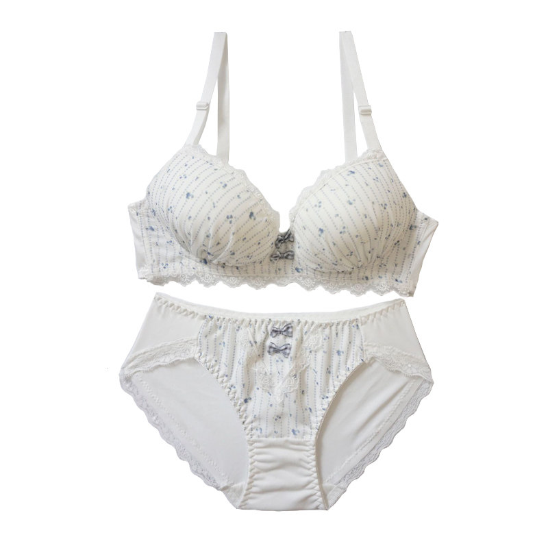 夏相思碎花内衣少女套装文胸钢圈雪纺可爱甜美文胸套装