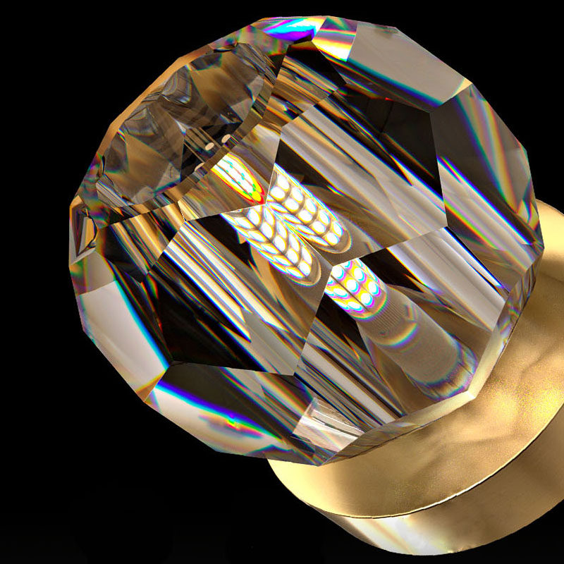 简约全铜金色过道玄关走廊入户水晶灯创意阳台厨卫