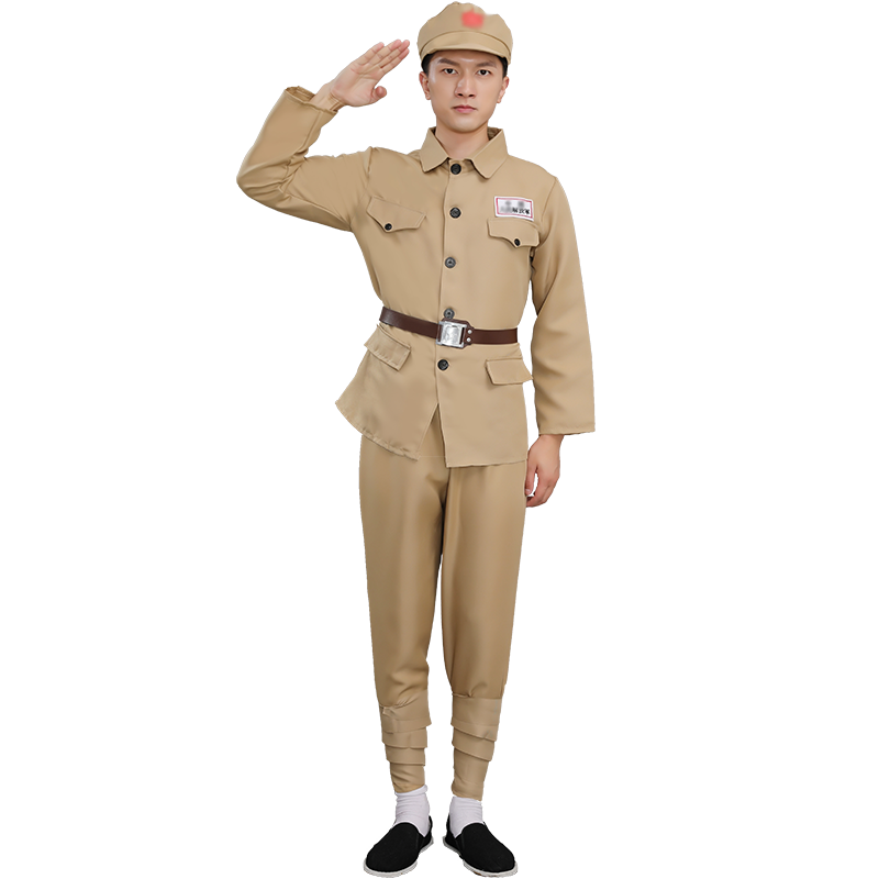 儿童成年人民解放军志愿服装男女女款八路老式红军儿童演出服