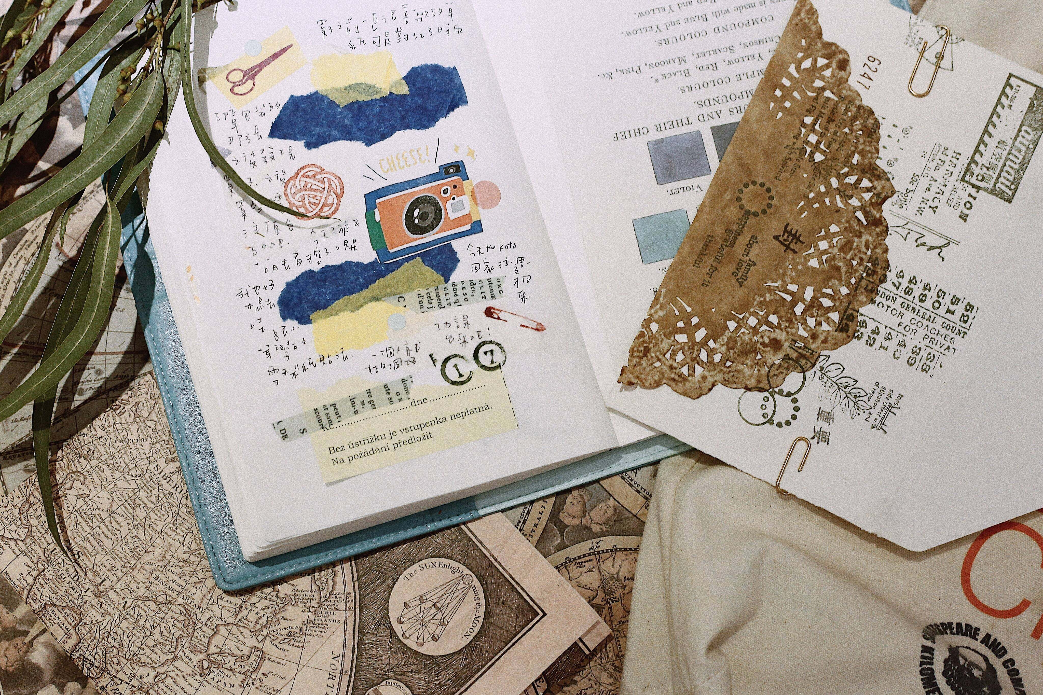 蕾丝手帐素材复古纸便拍照道具junkjournal便签本