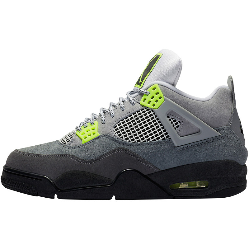 小鸿体育airjordanaj4灰绿麂皮复古篮球球鞋篮球鞋
