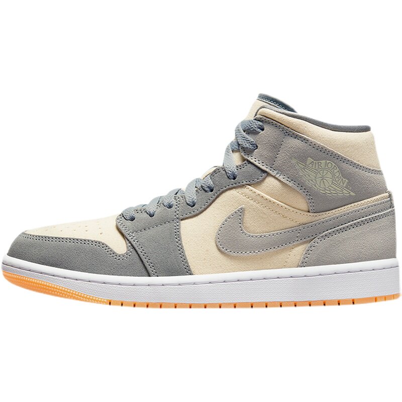 小鸿体育airjordanmidaj1灰色中帮篮球球鞋篮球鞋