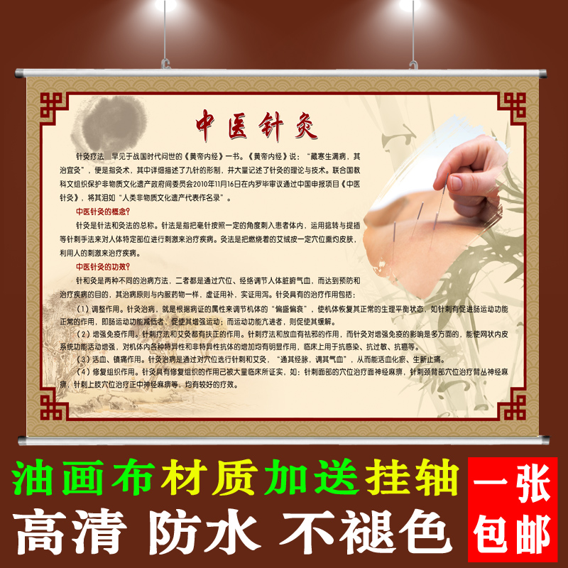 中医文化针灸疗法知识简介宣传海报养生扎针理疗功效写真