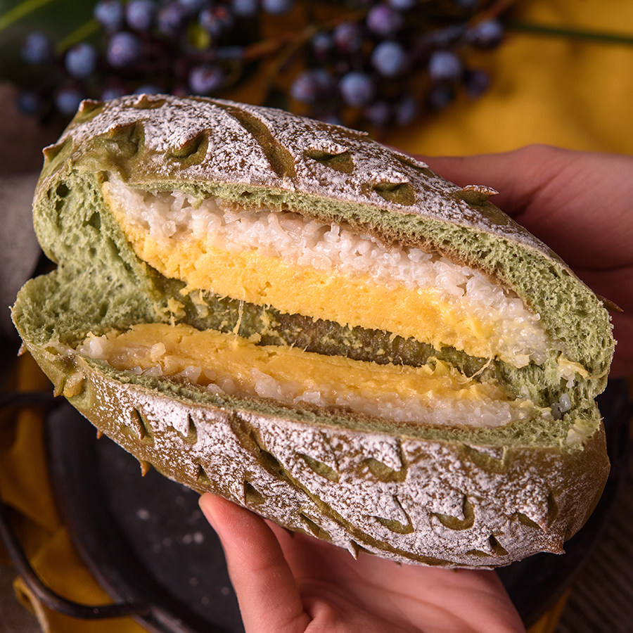 美糖满4件包顺丰*泰式榴莲椰奶糯米软欧大馅面包零食糕点低糖代餐