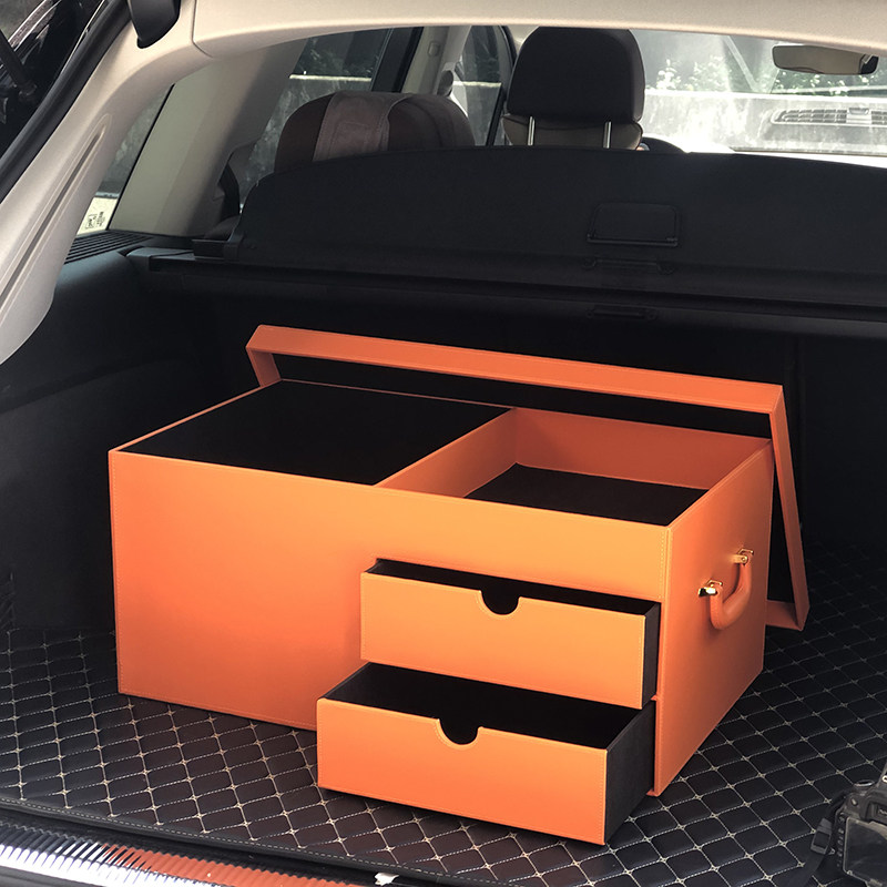 汽车收纳箱储物箱车载后备整理密码轿车车尾收纳箱