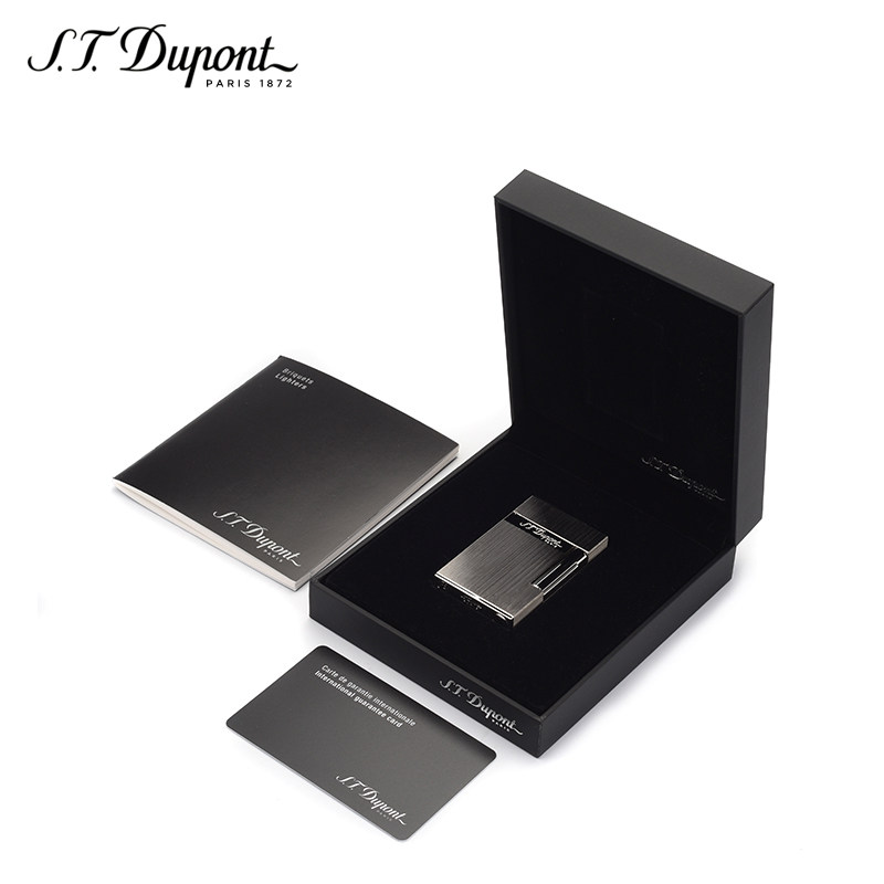 s.t.dupont法国都彭 ligne2磨砂银色镀钯金拉丝朗声打火机16404