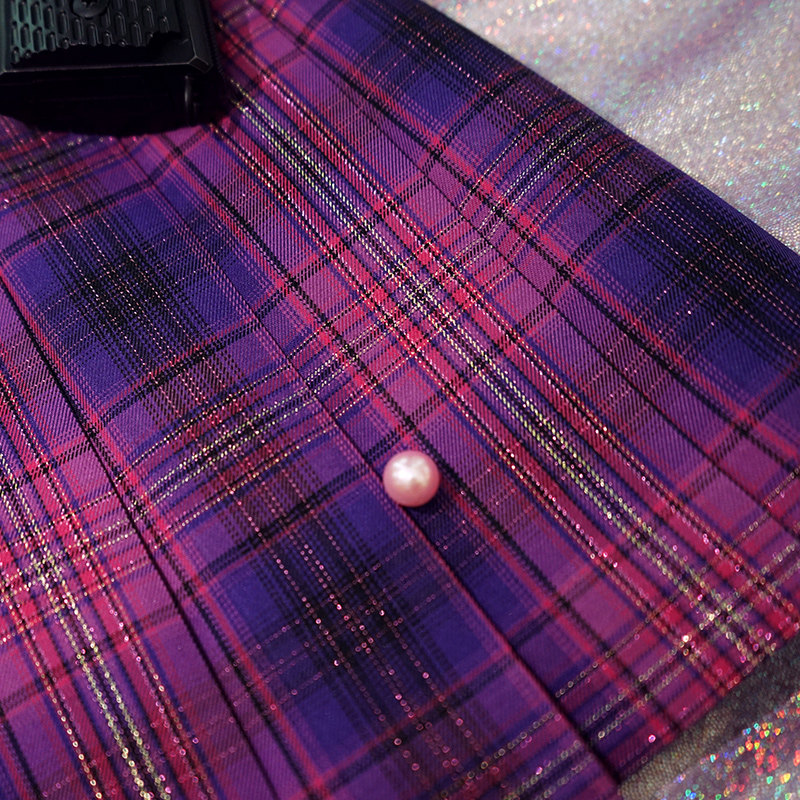 原宿色格紫色正版少女原创电竞制服jk日系半身裙