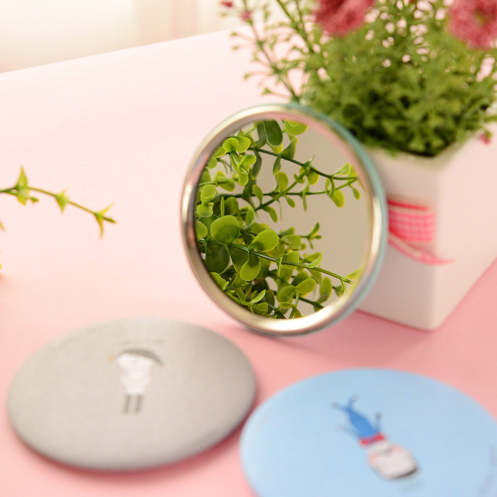 镜子可爱迷你便携随身携带小圆化妆镜圆形轻薄随身化妆镜