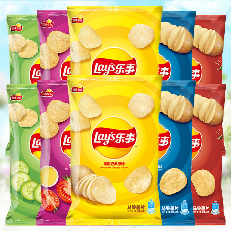 薯片乐事40g香芋大包原切原味黄瓜休闲儿童膨化食品