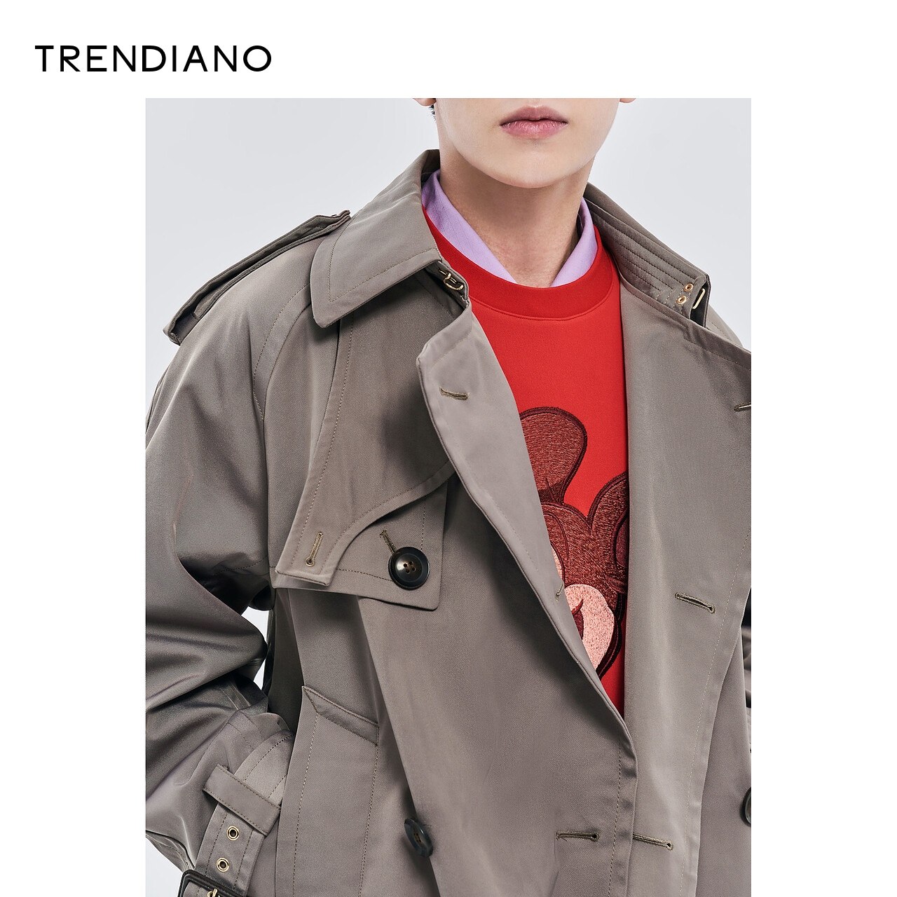 trendiano官方潮牌秋季男装时尚英伦风中长款风衣宽松通勤外套