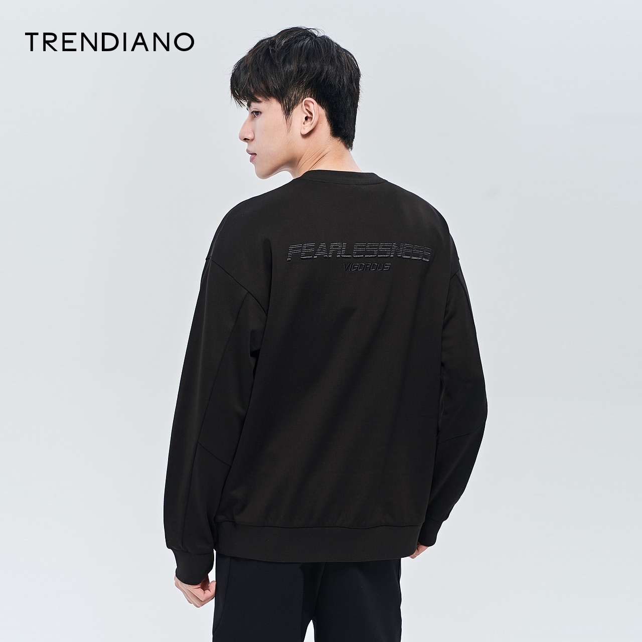 trendiano潮牌春季男装人像印花棉质刺绣标语卫衣卫衣